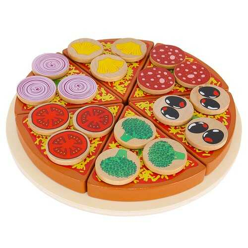 Joc Pizza din lemn jucarie de feliat Montessori cu 6 piese. [4]