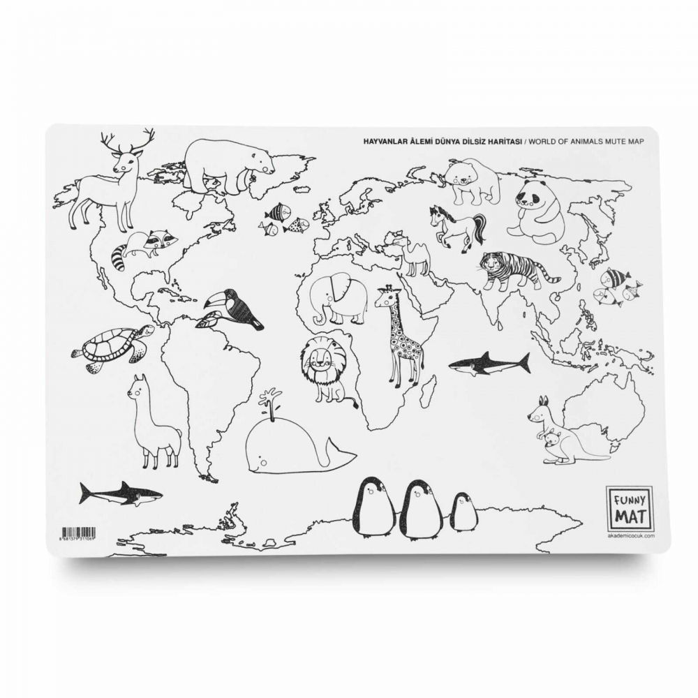 Desene de Colorat, Fise de Colorat si Planse - Harta Animale Planeta [4]