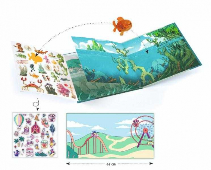 Planse creative cu Abtibilduri Reutilizabile Djeco, Aventuri pe mare [2]