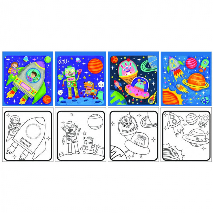 Carte de colorat cu apa magica Water Magic - Spatiul cosmic [2]