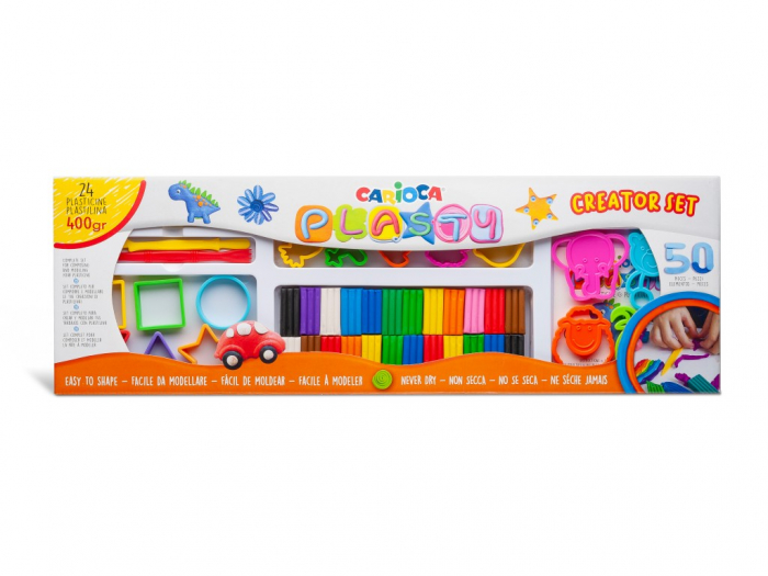 Set plastilina cu 24 culori, rola si forme pentru decupare, ideal pentru cadou [1]