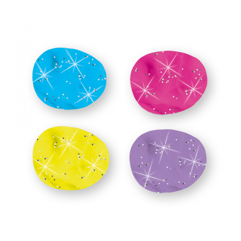 Plastilina colorata vegana cu sclipici Feel Good 4 x 90gr, copii varsta 1 an+,3 ani+ [5]