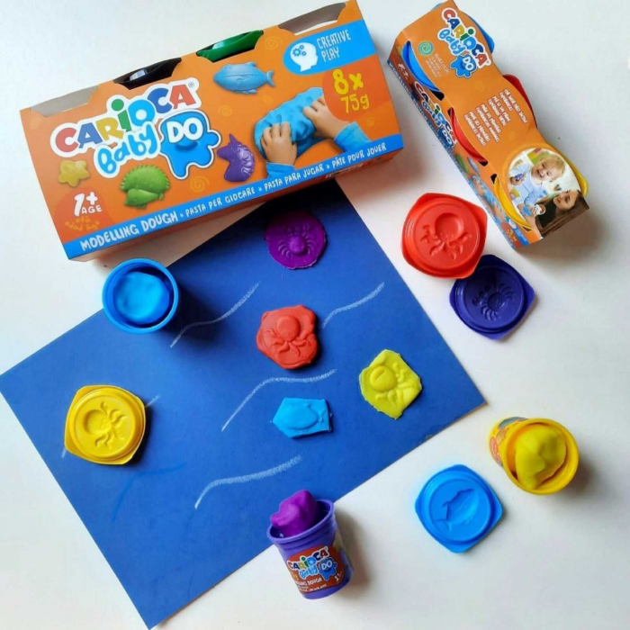 Set 8 cutii de plastilina BIO pentru modelaj, plastilina pentru copii. [2]