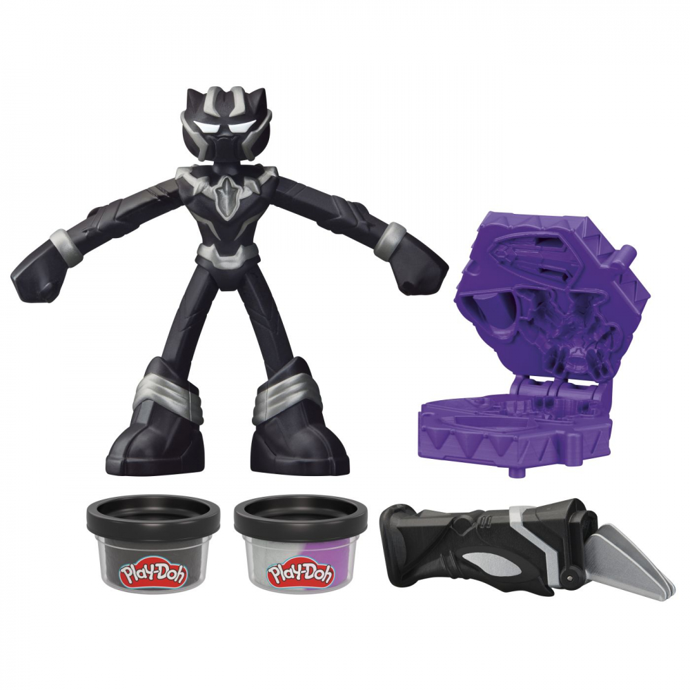 Play-doh marvel figurina flexibila cu accesorii black panther 10cm, varsta de la 4 ani la 10 ani [2]