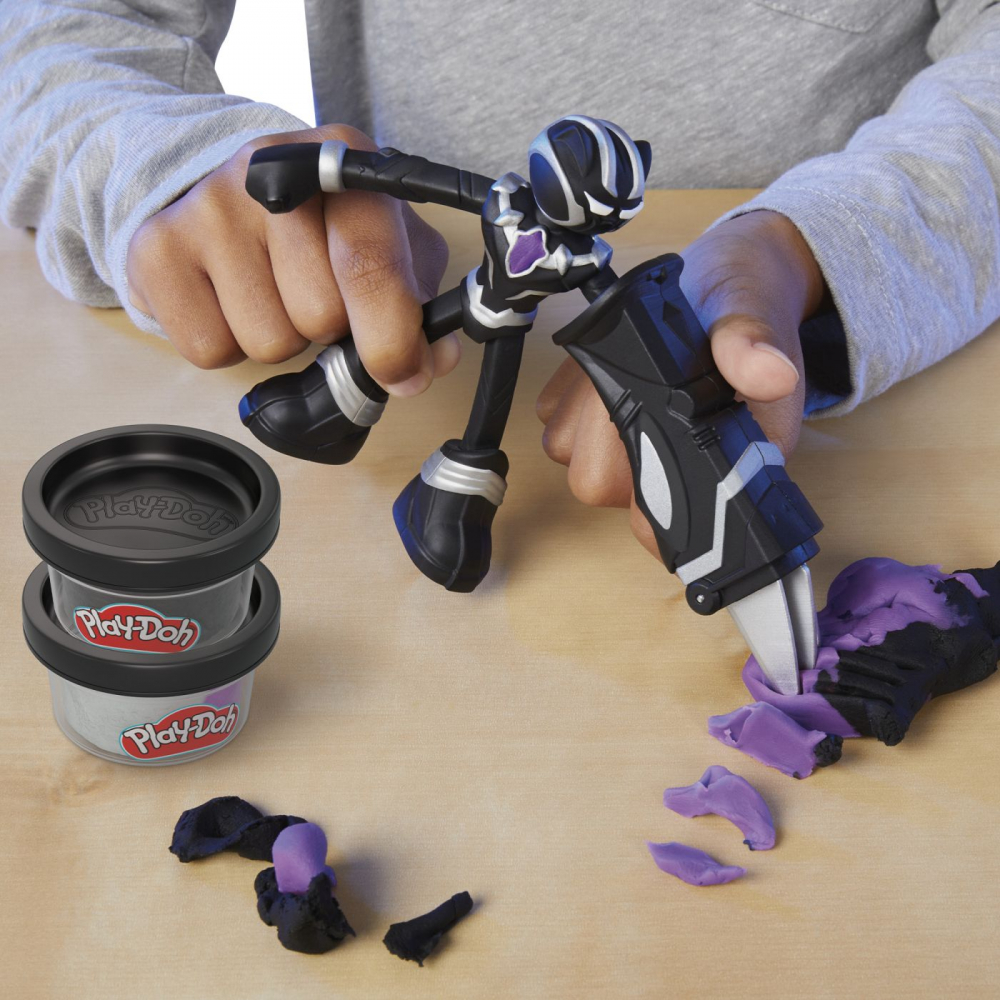 Play-doh marvel figurina flexibila cu accesorii black panther 10cm, varsta de la 4 ani la 10 ani [3]