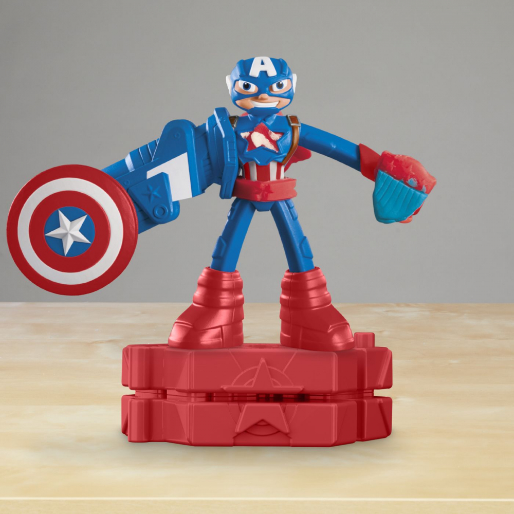 Play-doh marvel figurina flexibila cu accesorii captain america 10cm, varsta de la 4 ani la 10 ani [6]