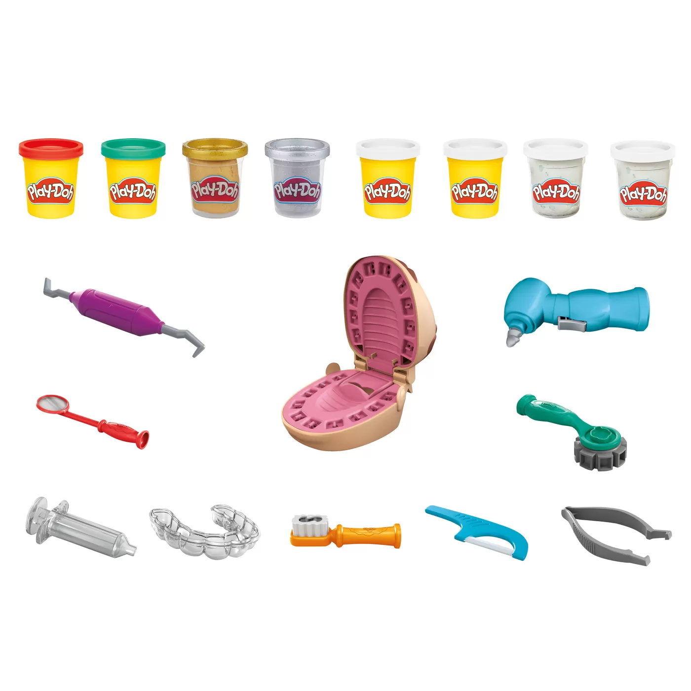 Set Doctor Dentist cu Accesorii si Dinti Colorati, Plastilina si Forme Modelaj Play-Doh, varsta de la 3 ani la 12 ani [2]