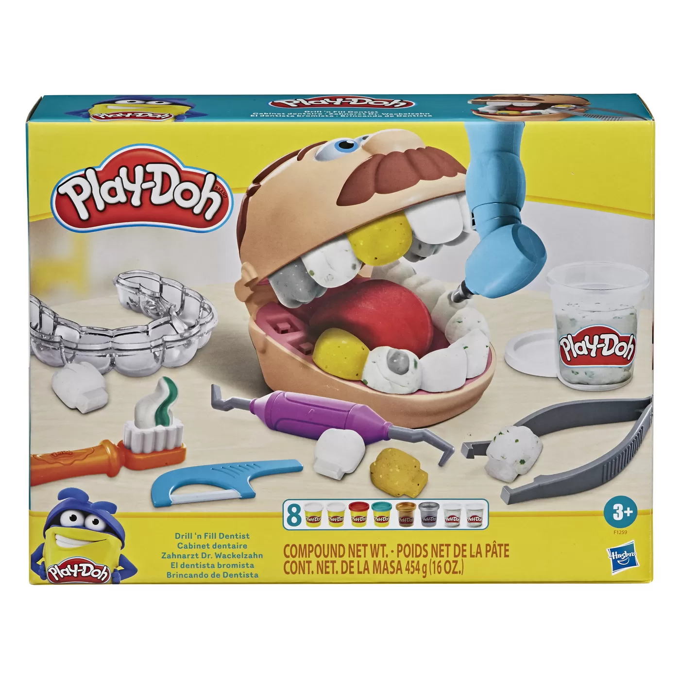 Set Doctor Dentist cu Accesorii si Dinti Colorati, Plastilina si Forme Modelaj Play-Doh, varsta de la 3 ani la 12 ani [1]