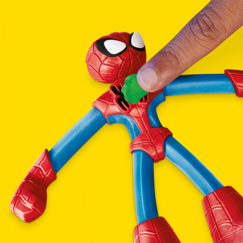 Play doh spiderman set 2 figurine batalie cu lansator si sulita, varsta de la 4 ani la 7 ani [4]