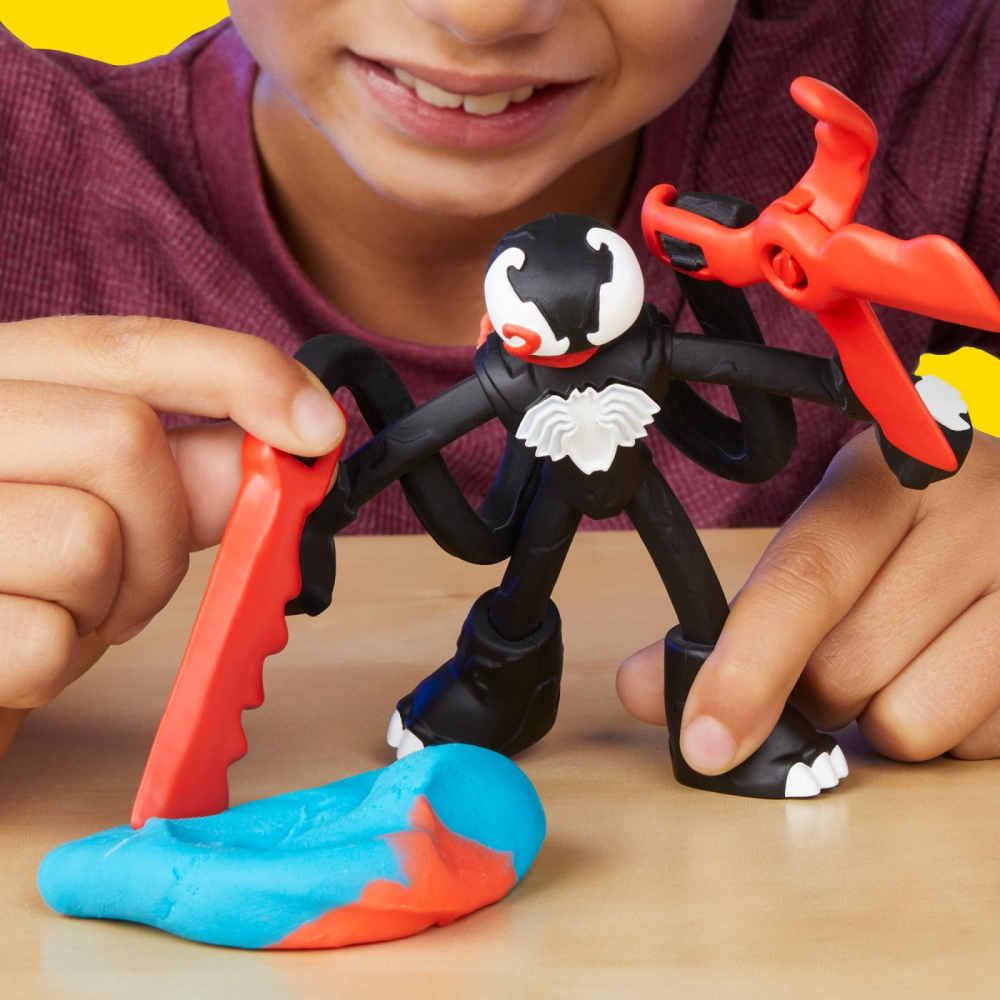 Play doh spiderman set 2 figurine batalie cu lansator si sulita, varsta de la 4 ani la 7 ani [3]