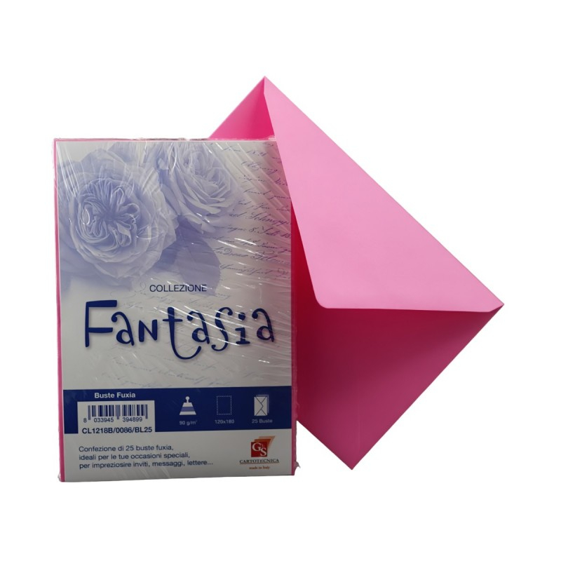 Plic color pentru invitatie Colorarte Fantasia, fuchsia, 90g/mp, 120x180mm, set 25 buc [1]