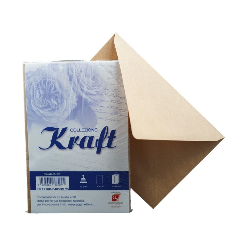 Plic color pentru invitatie Colorarte Kraft, 90g/mp, 120x180mm, set 25 buc [1]