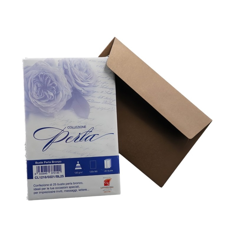 Plic color pentru invitatie Colorarte Perla, bronz perlat, 120g/mp, 120x180mm, set 25 buc [1]