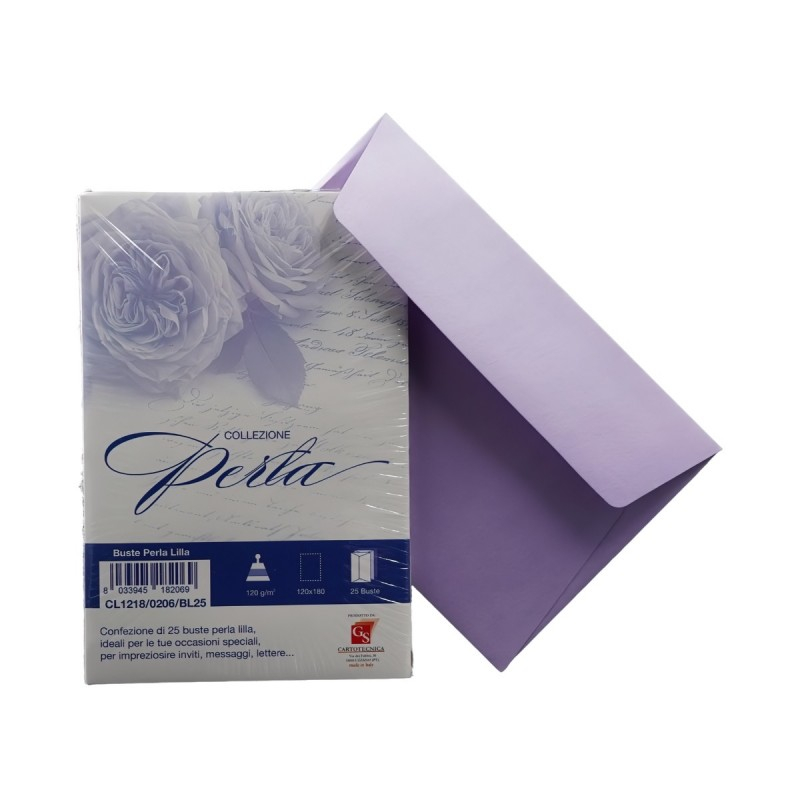 Plic color pentru invitatie Colorarte Perla, lila perlat, 120g/mp, 120x180mm, set 25 buc [1]