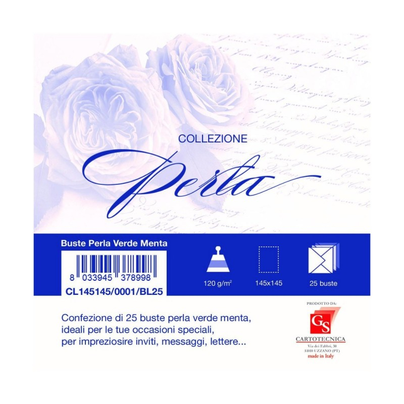 Plic color pentru invitatie Colorarte Perla, verde menta perlat, 120g/mp, 145x145mm, set 25 buc [1]