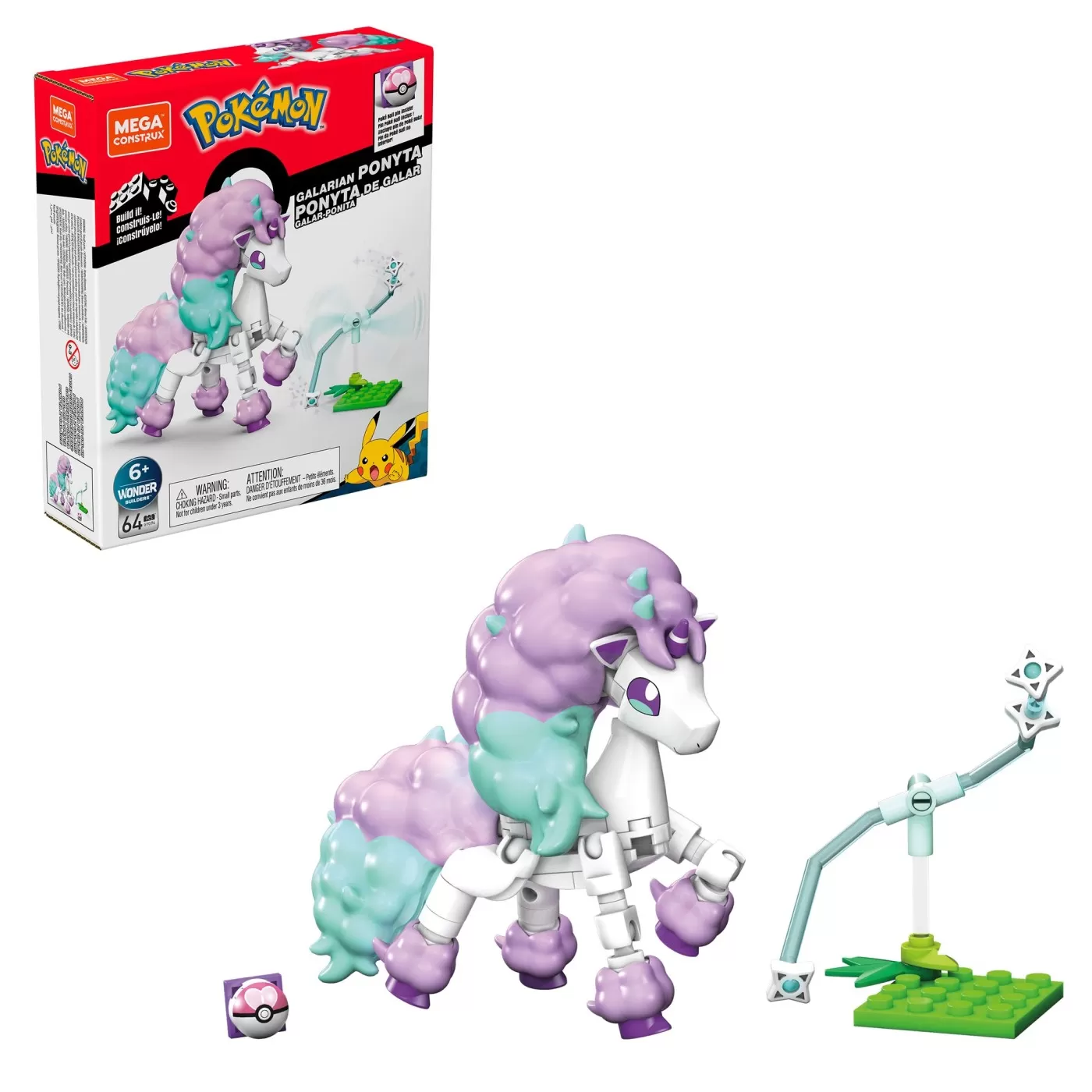 Pokemon mega construx galarian ponyta, varsta de la 6 ani la 12 ani [3]