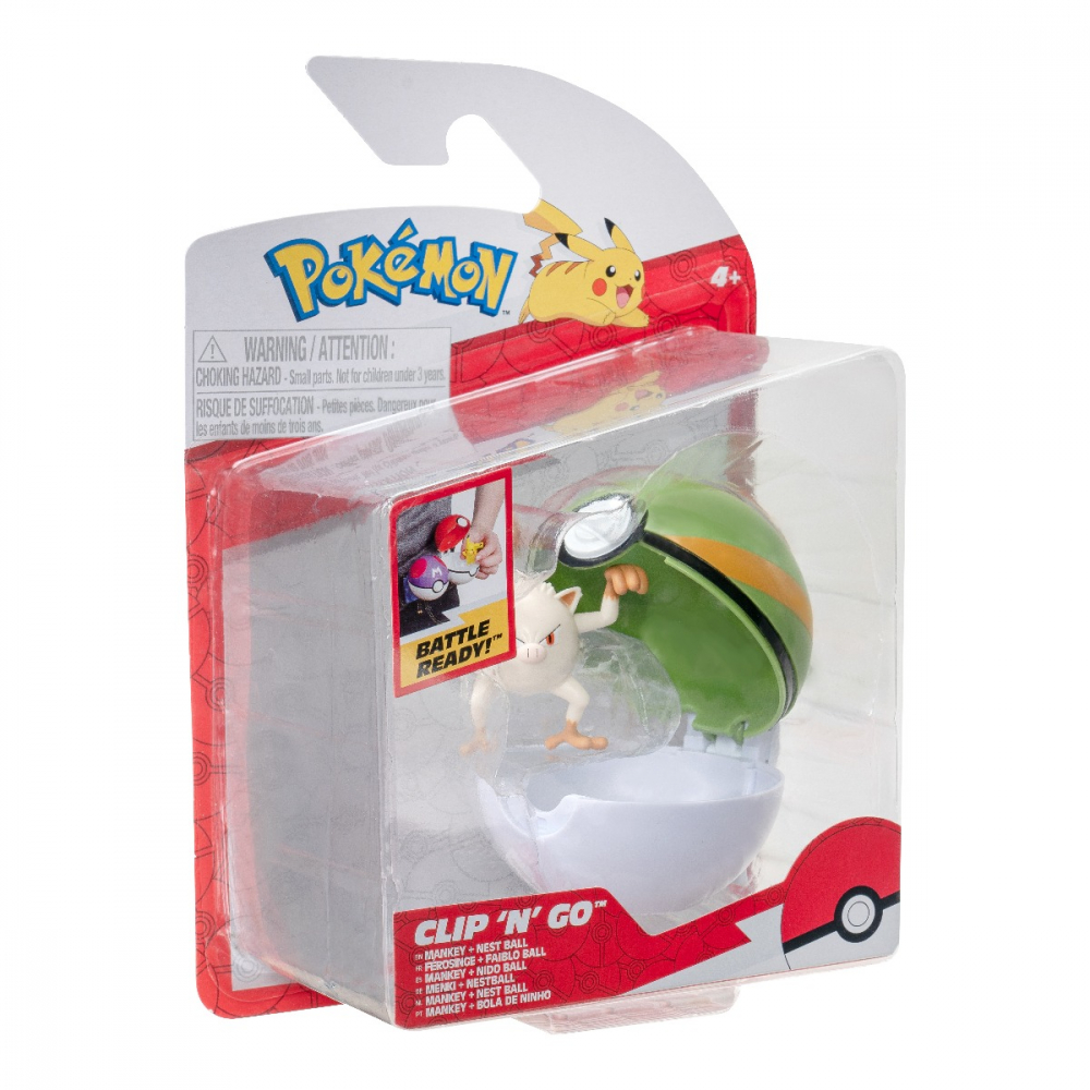Pokemon - Set 2 figurine Clip n Go, (Mankey & Nest Ball) S14 varsta 3-5 ani ,5-7 ani ,7-9 ani ,9-12 ani ,12-14 ani ,14-18 ani ,18+, Baieti [6]