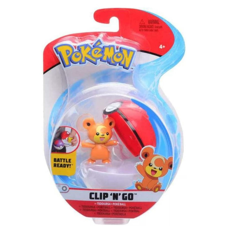Pokemon - Set 2 figurine Clip n Go, (Teddiursa & Poke Ball) S9 varsta 3-5 ani ,5-7 ani ,7-9 ani ,9-12 ani ,12-14 ani ,14-18 ani ,18+, Baieti [1]