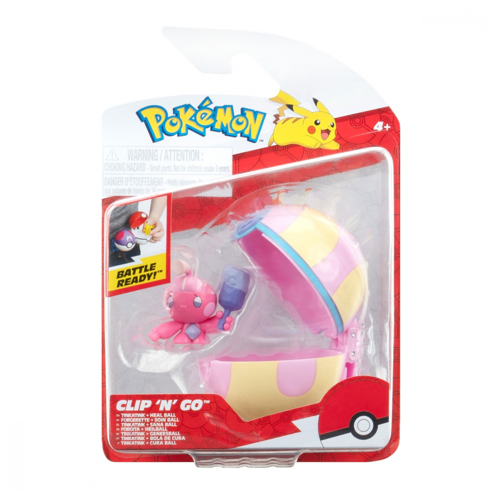 Pokemon - Set 2 figurine Clip n Go, Tinkatink with Heal Ball W18 varsta 3-5 ani ,5-7 ani ,7-9 ani ,9-12 ani ,12-14 ani ,14-18 ani ,18+, Baieti [1]