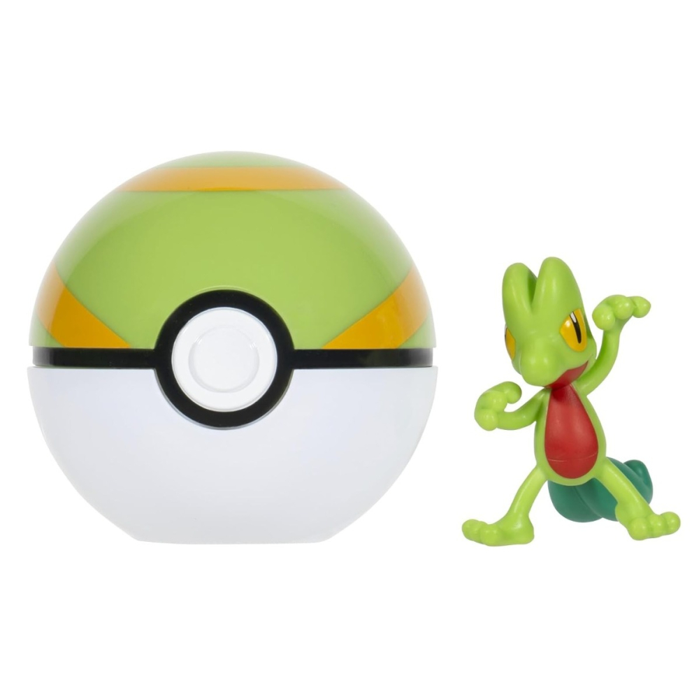 Pokemon - Set 2 figurine Clip n Go, Treecko with Nest Ball W19 copii varsta 3 ani + [2]