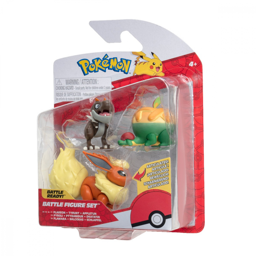 Pokemon - Set 3 figurine de actiune, (Appletun & Tyrunt & Flareon) S16 varsta 3-5 ani ,5-7 ani ,7-9 ani ,9-12 ani ,12-14 ani ,14-18 ani ,18+, Baieti [6]