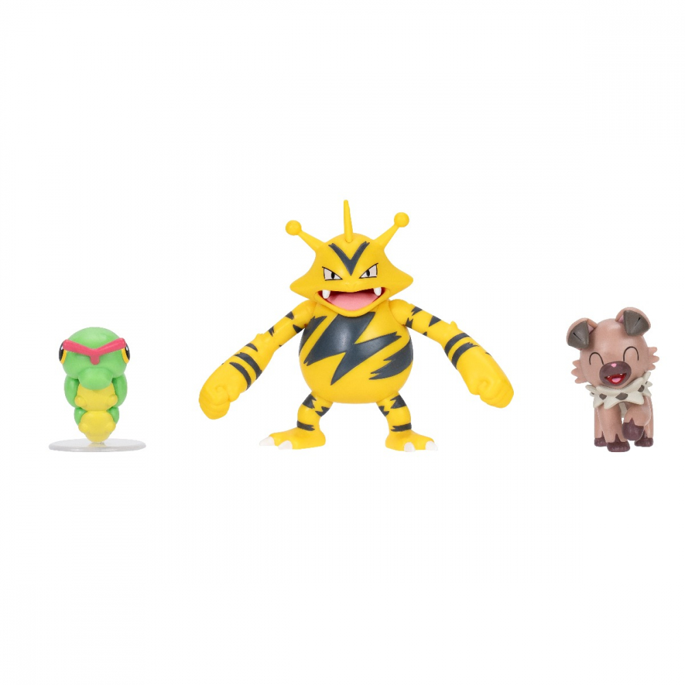 Pokemon - Set 3 figurine de actiune, Caterpie, Rockruff, Electabuzz W21 varsta 3-5 ani ,5-7 ani ,7-9 ani ,9-12 ani ,12-14 ani ,14-18 ani ,18+, Baieti [2]