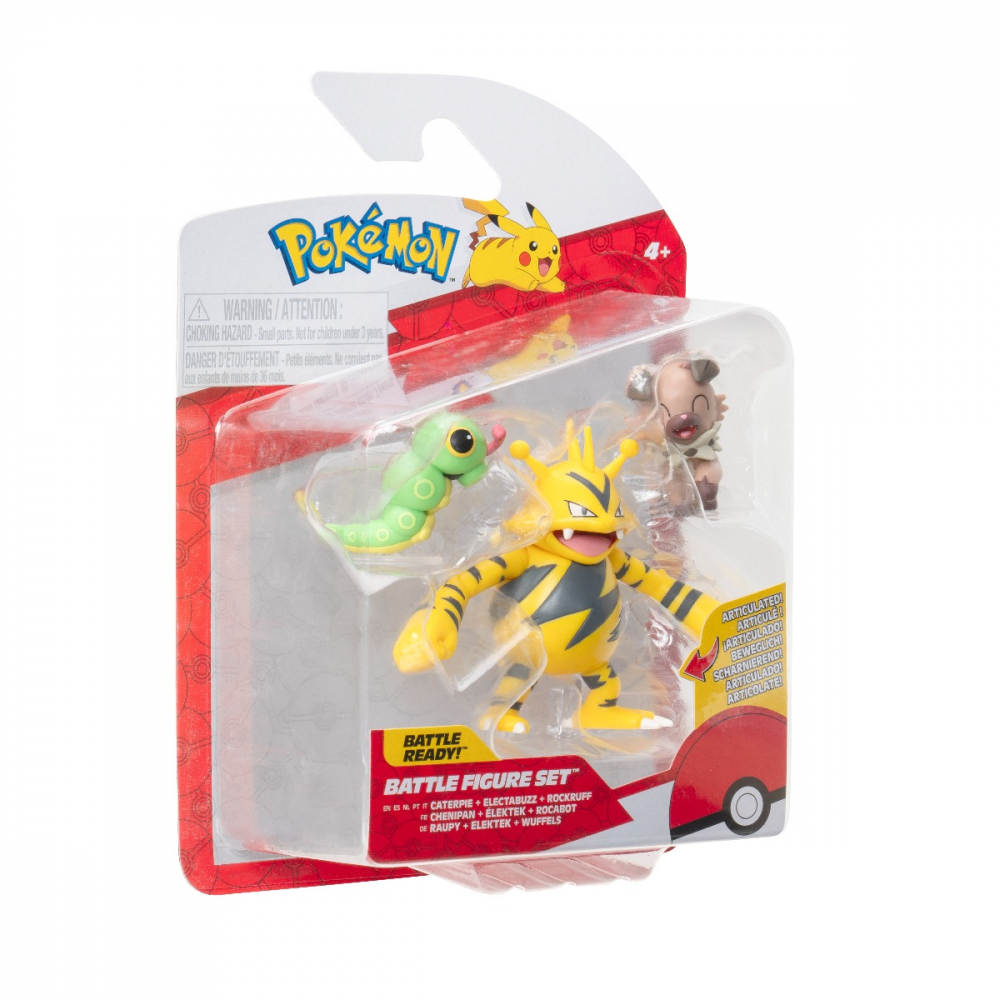 Pokemon - Set 3 figurine de actiune, Caterpie, Rockruff, Electabuzz W21 varsta 3-5 ani ,5-7 ani ,7-9 ani ,9-12 ani ,12-14 ani ,14-18 ani ,18+, Baieti [9]