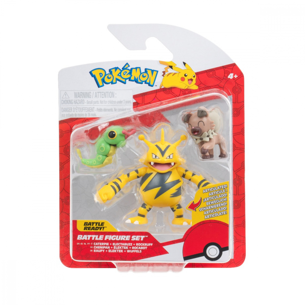 Pokemon - Set 3 figurine de actiune, Caterpie, Rockruff, Electabuzz W21 varsta 3-5 ani ,5-7 ani ,7-9 ani ,9-12 ani ,12-14 ani ,14-18 ani ,18+, Baieti [1]