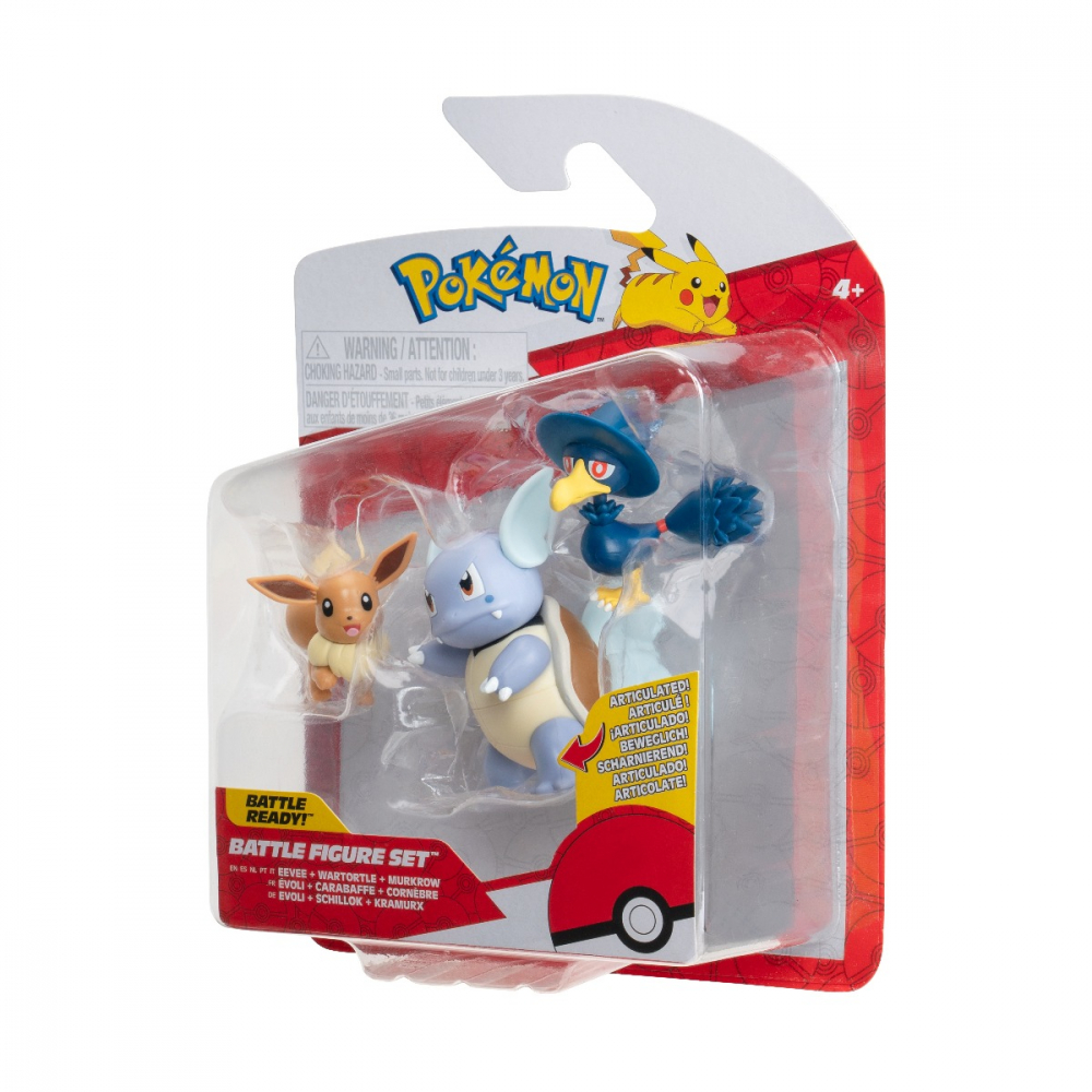 Pokemon - Set 3 figurine de actiune, Eevee #1, Murkrow, Wartortle W21 varsta 3-5 ani ,5-7 ani ,7-9 ani ,9-12 ani ,12-14 ani ,14-18 ani ,18+, Baieti [9]