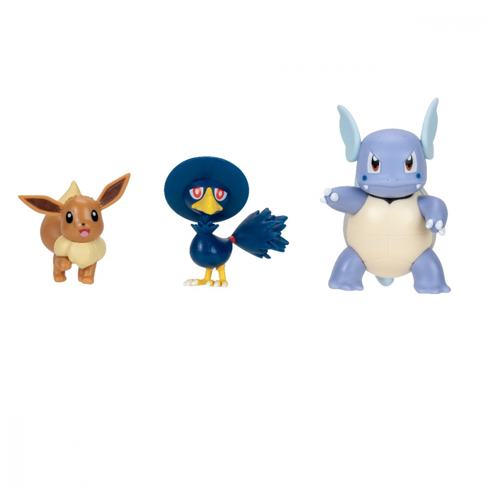 Pokemon - Set 3 figurine de actiune, Eevee #1, Murkrow, Wartortle W21 varsta 3-5 ani ,5-7 ani ,7-9 ani ,9-12 ani ,12-14 ani ,14-18 ani ,18+, Baieti [2]