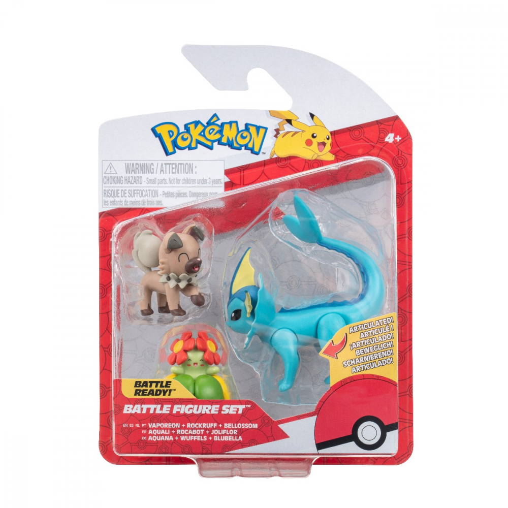 Pokemon - Set 3 figurine de actiune, (Rockruff & Bellossom & Vaporeon) S16 varsta 3-5 ani ,5-7 ani ,7-9 ani ,9-12 ani ,12-14 ani ,14-18 ani ,18+, Baieti [1]