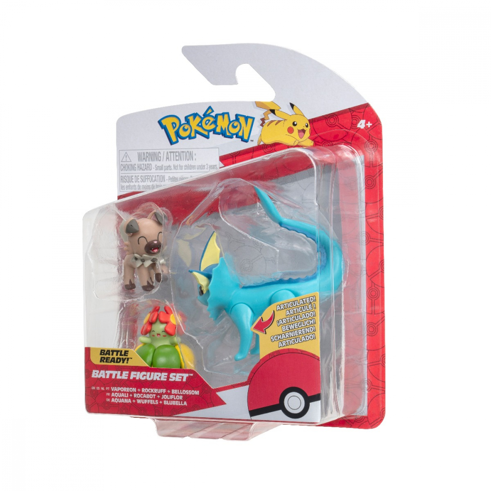 Pokemon - Set 3 figurine de actiune, (Rockruff & Bellossom & Vaporeon) S16 varsta 3-5 ani ,5-7 ani ,7-9 ani ,9-12 ani ,12-14 ani ,14-18 ani ,18+, Baieti [6]