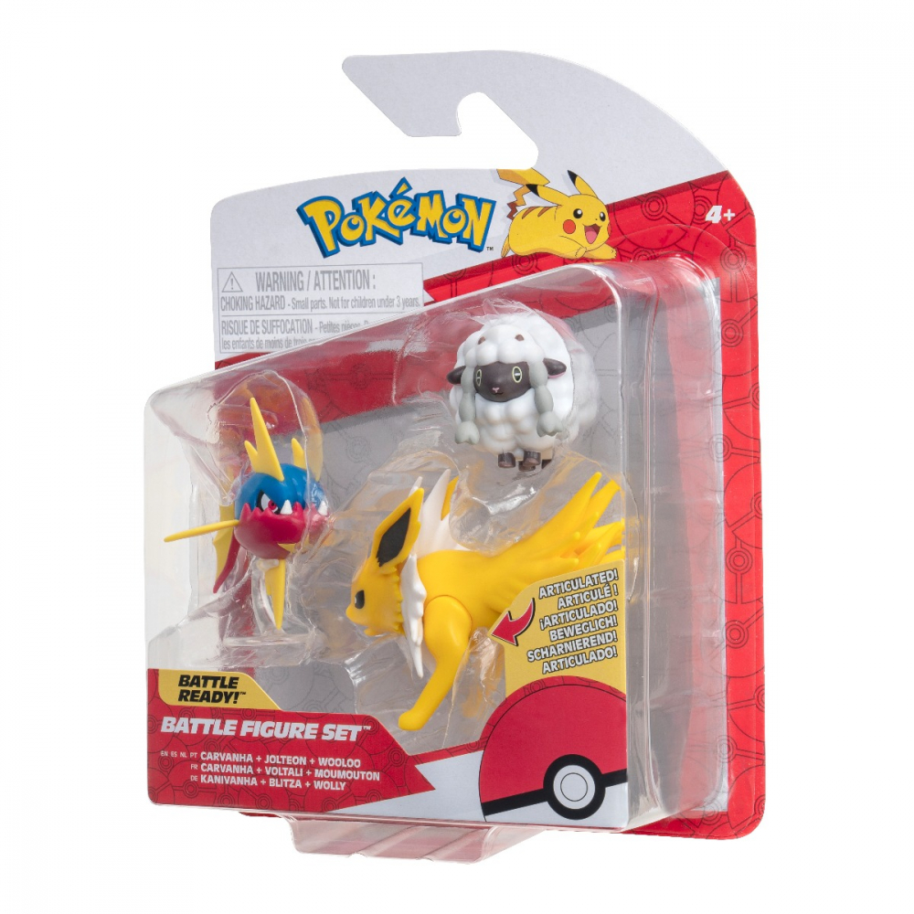 Pokemon - Set 3 figurine de actiune, (Wooloo & Carvanha & Jolteon) S16 varsta 3-5 ani ,5-7 ani ,7-9 ani ,9-12 ani ,12-14 ani ,14-18 ani ,18+, Baieti [6]