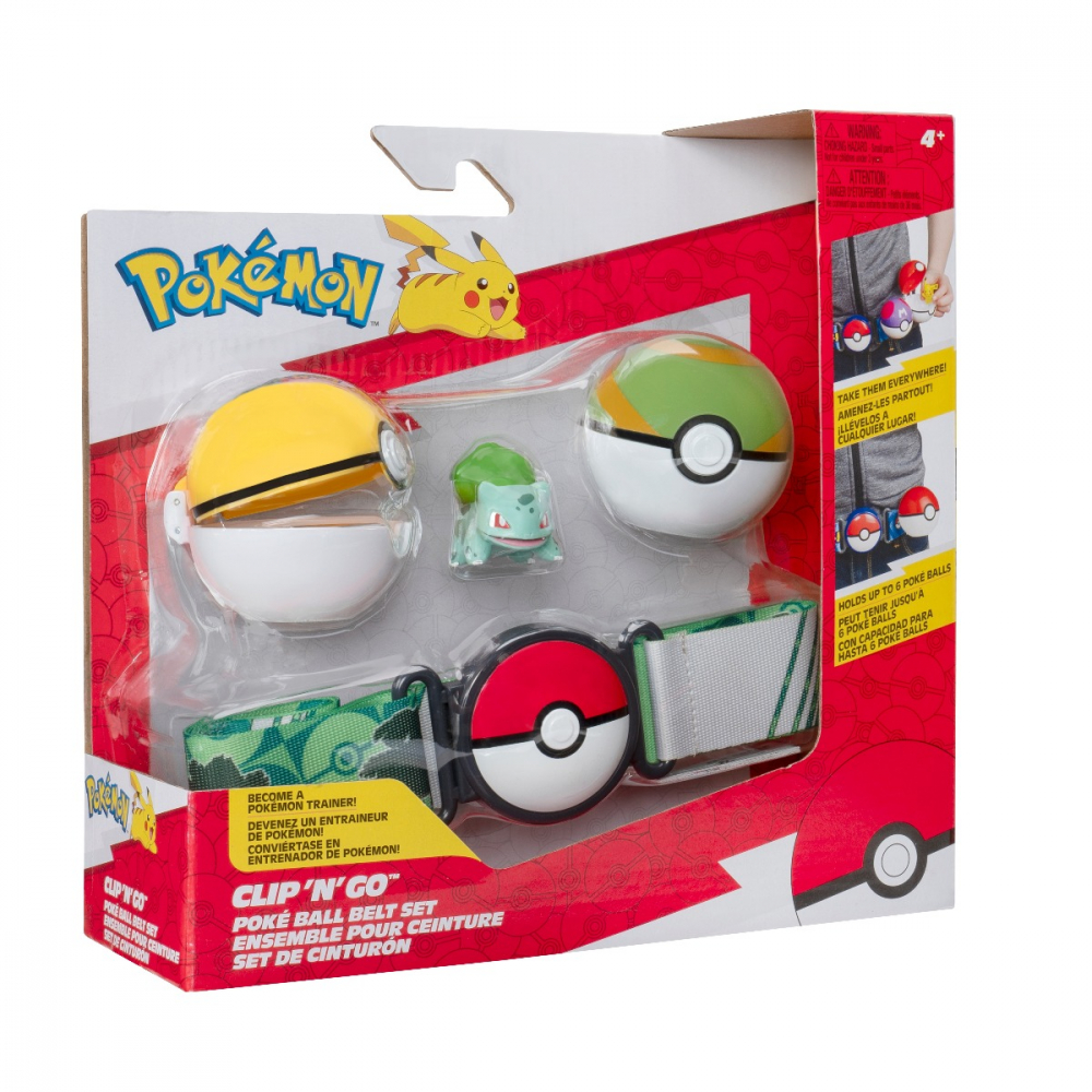 Pokemon - Set figurina si centura Clip n Go, Bulbasaur #1 with Level Ball, Nest Ball and Bulbasaur Themed Belt W16 varsta 3-5 ani ,5-7 ani ,7-9 ani ,9-12 ani ,12-14 ani ,14-18 ani ,18+, Baieti [1]