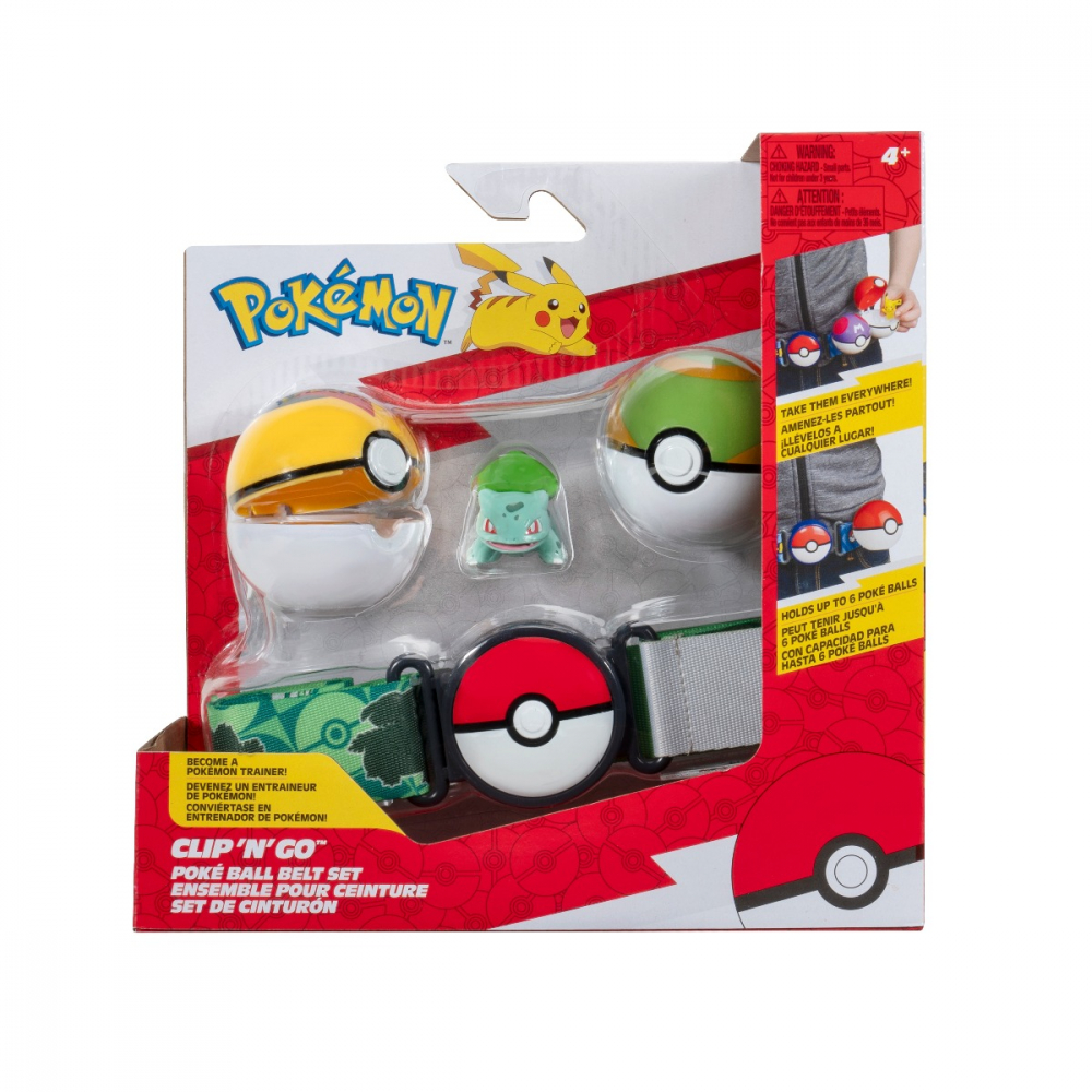Pokemon - Set figurina si centura Clip n Go, Bulbasaur #1 with Level Ball, Nest Ball and Bulbasaur Themed Belt W16 varsta 3-5 ani ,5-7 ani ,7-9 ani ,9-12 ani ,12-14 ani ,14-18 ani ,18+, Baieti [8]