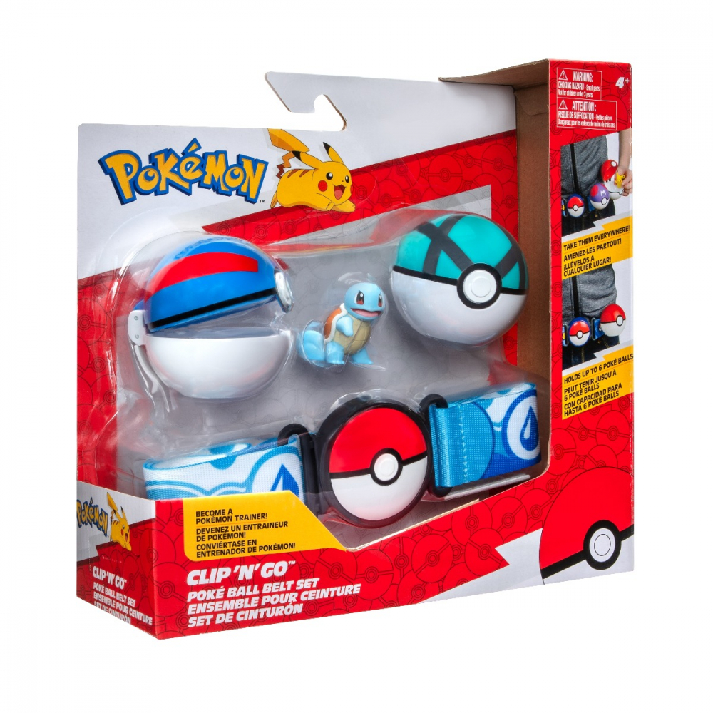 Pokemon - Set figurina si centura Clip n Go, (Great Ball & Net Ball & Squirtle #1) S13 varsta 3-5 ani ,5-7 ani ,7-9 ani ,9-12 ani ,12-14 ani ,14-18 ani ,18+, Baieti [1]