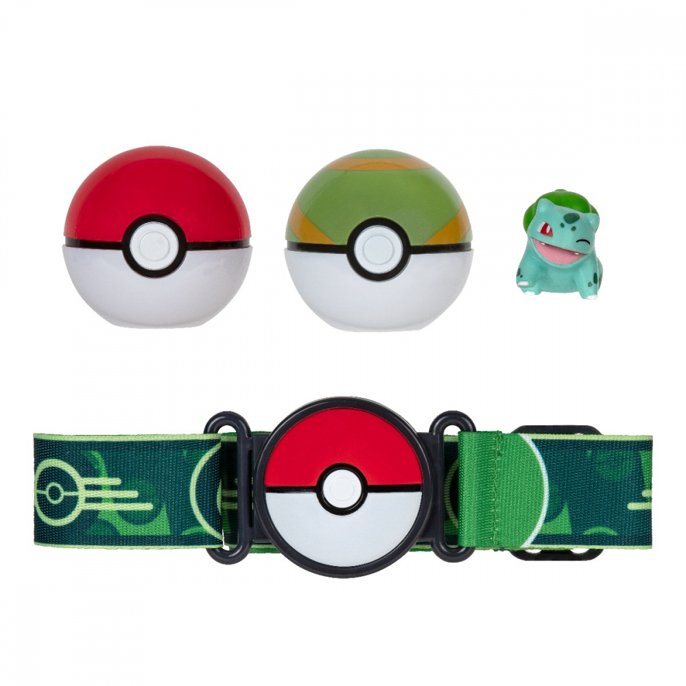 Pokemon - Set figurina si centura Clip n Go, (PokÃ© Ball & Nest Ball & Bulbasaur #2) S13 varsta 3-5 ani ,5-7 ani ,7-9 ani ,9-12 ani ,12-14 ani ,14-18 ani ,18+, Baieti [2]