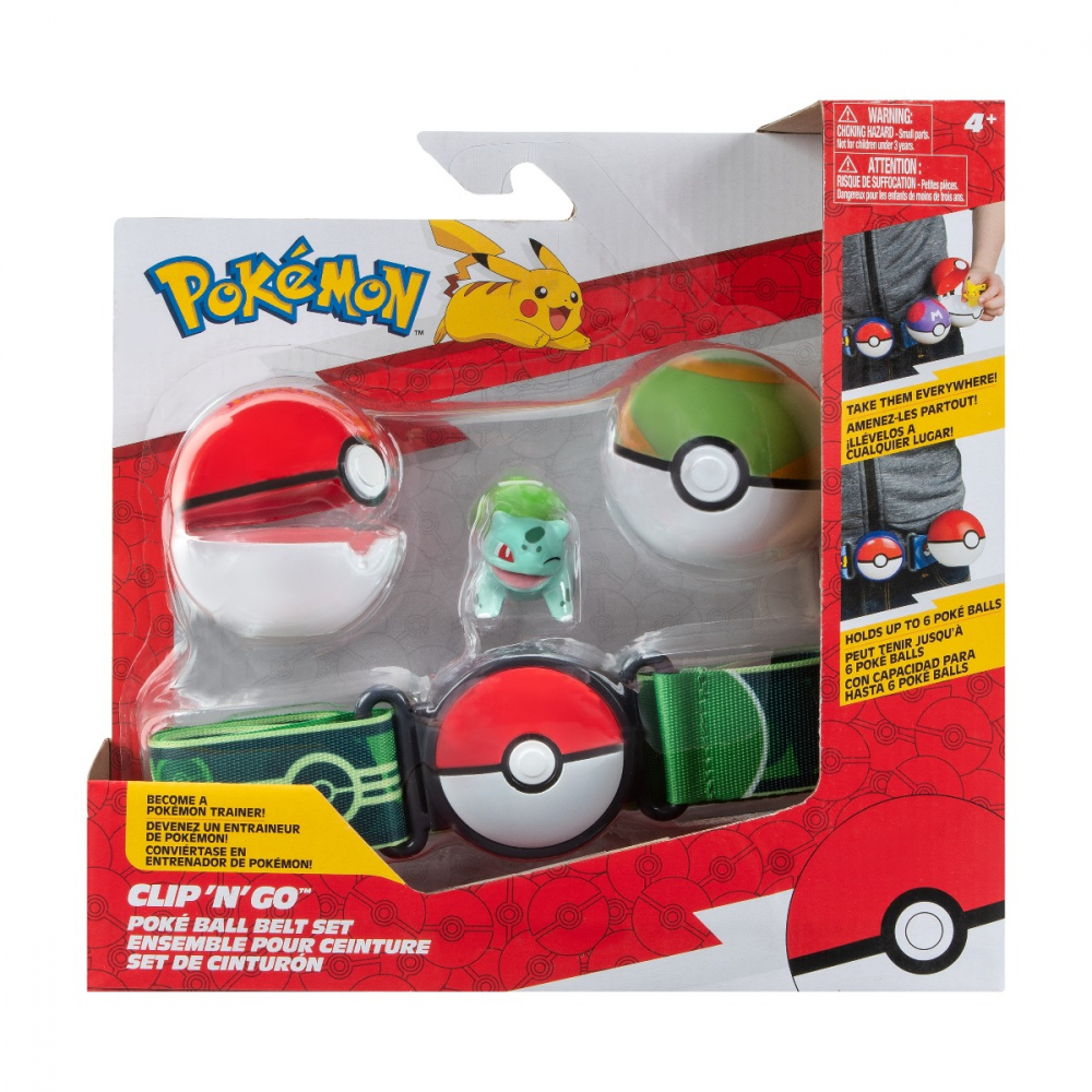 Pokemon - Set figurina si centura Clip n Go, (PokÃ© Ball & Nest Ball & Bulbasaur #2) S13 varsta 3-5 ani ,5-7 ani ,7-9 ani ,9-12 ani ,12-14 ani ,14-18 ani ,18+, Baieti [9]