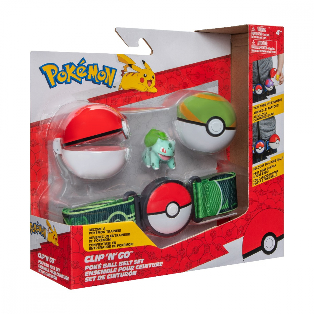 Pokemon - Set figurina si centura Clip n Go, (PokÃ© Ball & Nest Ball & Bulbasaur #2) S13 varsta 3-5 ani ,5-7 ani ,7-9 ani ,9-12 ani ,12-14 ani ,14-18 ani ,18+, Baieti [1]