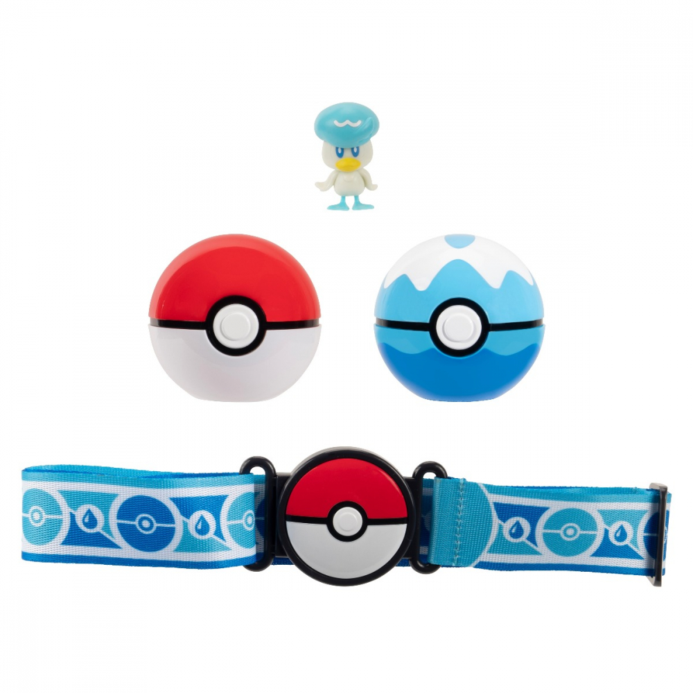 Pokemon - Set figurina si centura Clip n Go, Quaxly with PokÃ© Ball, Dive Ball & Water Themed Belt W16 varsta 3-5 ani ,5-7 ani ,7-9 ani ,9-12 ani ,12-14 ani ,14-18 ani ,18+, Baieti [3]