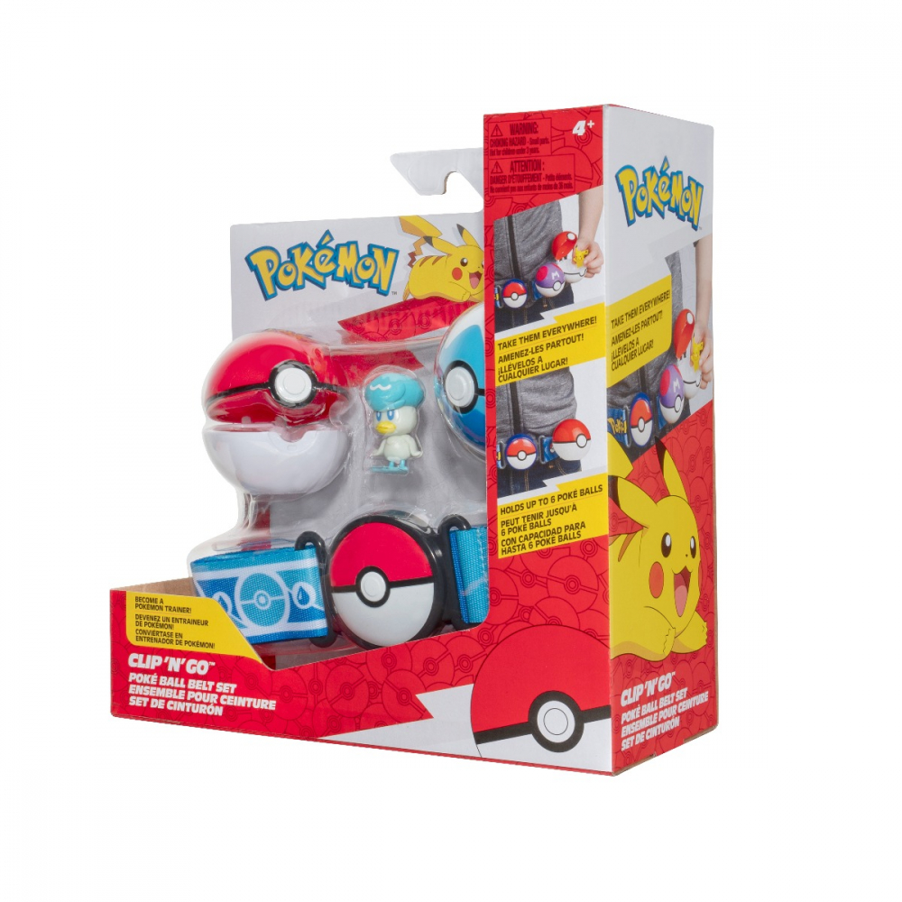 Pokemon - Set figurina si centura Clip n Go, Quaxly with PokÃ© Ball, Dive Ball & Water Themed Belt W16 varsta 3-5 ani ,5-7 ani ,7-9 ani ,9-12 ani ,12-14 ani ,14-18 ani ,18+, Baieti [10]