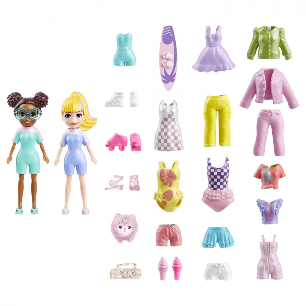 Polly pocket set 2 papusi si accesorii 20 piese, varsta de la 4 ani la 8 ani [2]