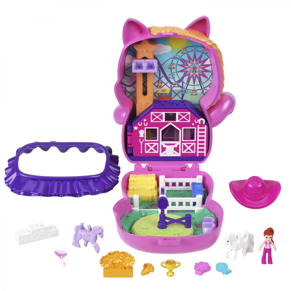 Polly pocket set gentuta animalut ponei la rodeo cu accesorii, varsta de la 4 ani la 8 ani [4]