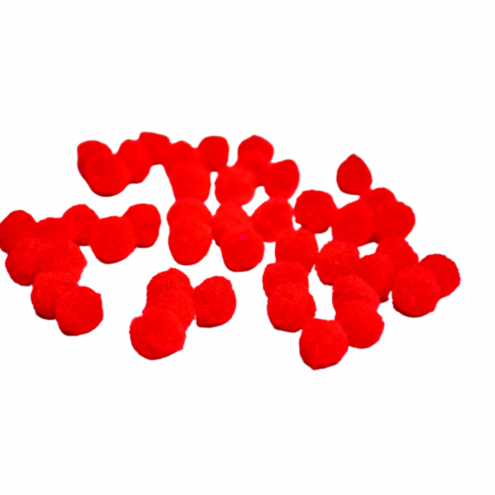 Pom-pom, 40 buc, 15 mm, rosu [2]