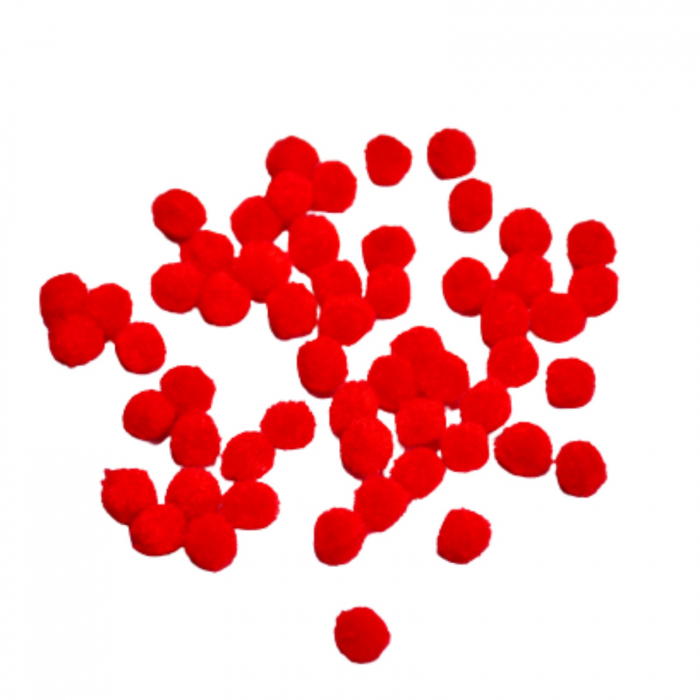 Pom-pom, 60 buc, 7 mm, rosii [3]