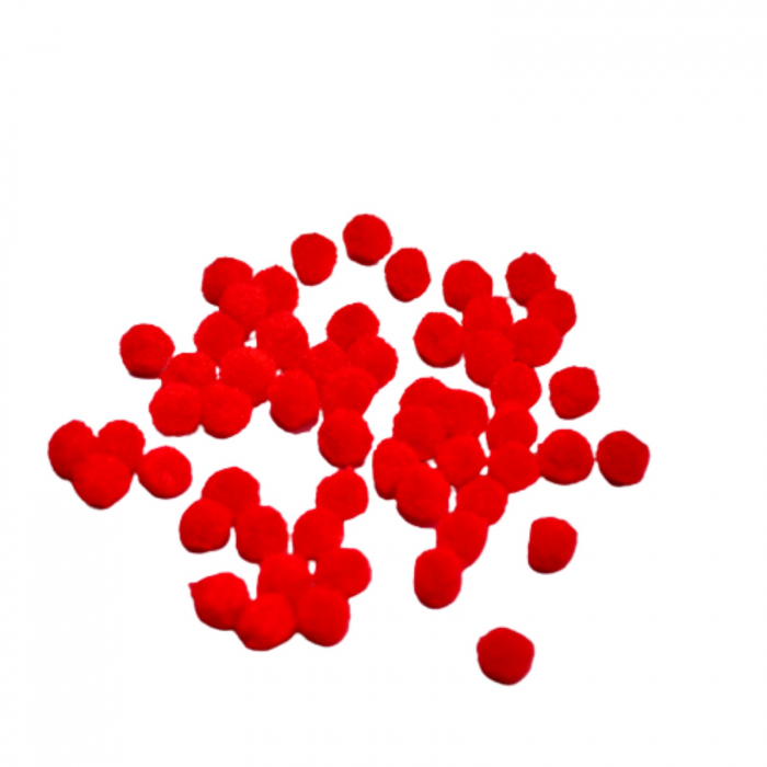 Pom-pom, 60 buc, 7 mm, rosii [2]