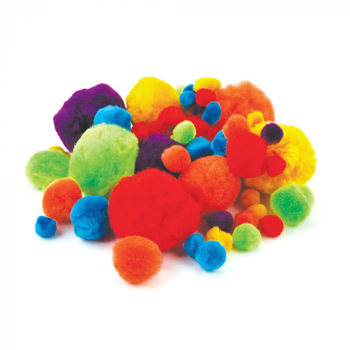 Pompoane colorate, asortate, 60 buc, 10-40 mm [2]