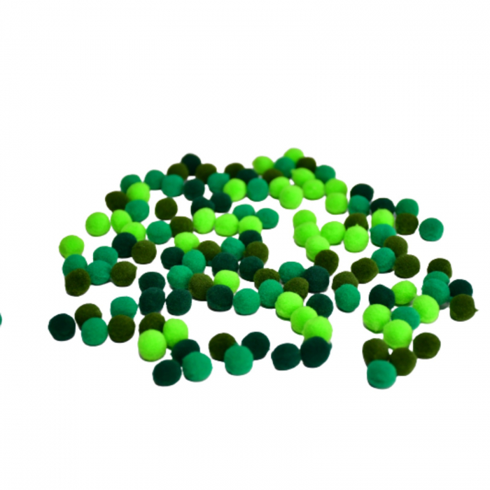 Pompoane mici, 120 buc, 10 mm, verde [2]