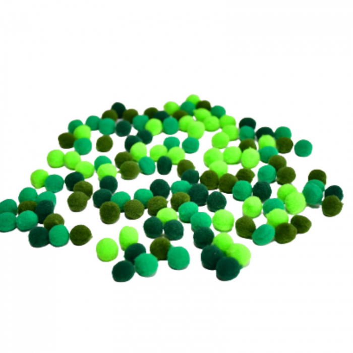 Pompoane mici, 120 buc, 10 mm, verde [4]