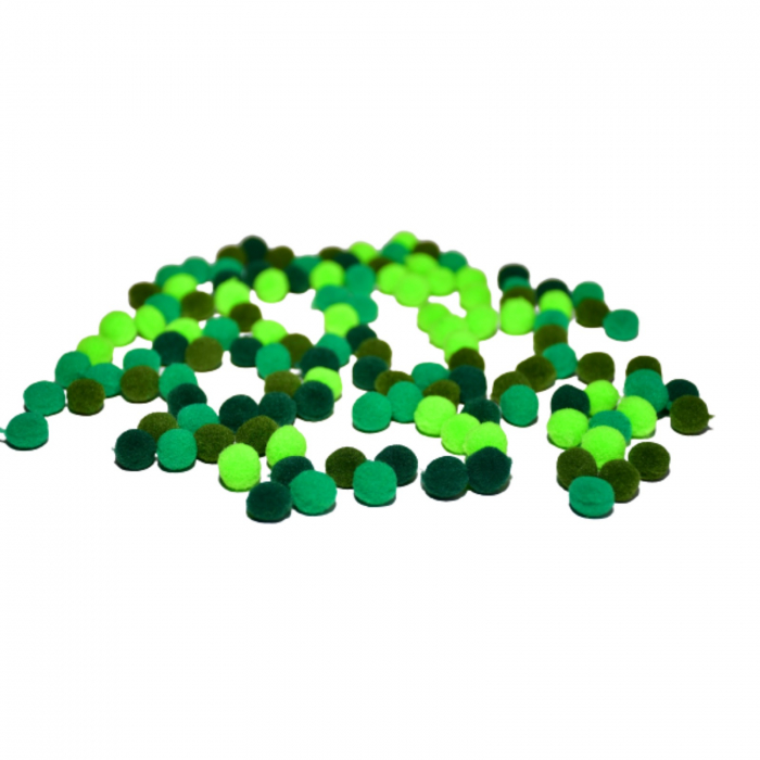 Pompoane mici, 120 buc, 10 mm, verde [3]